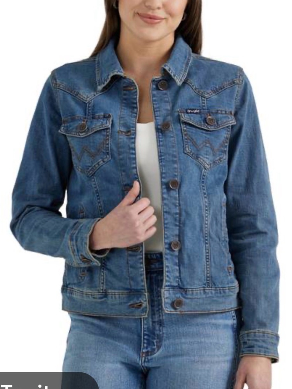 Wrangler Medium Blue Women's Denim western Jacket